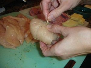 Rolling Chicken Cordon Bleu
