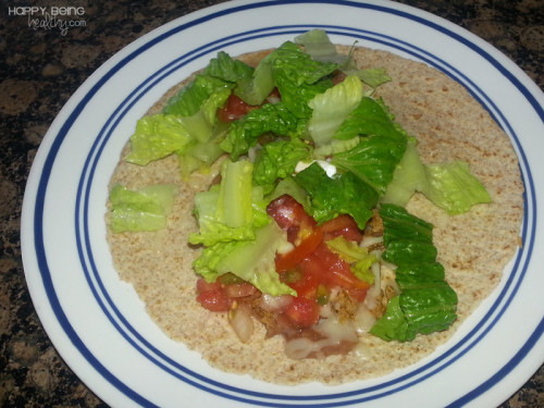 Inside the taco